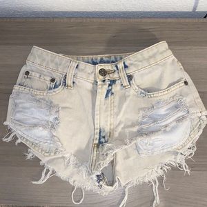 CARMAR HIGH WAIST DISTRESSED SHORTS